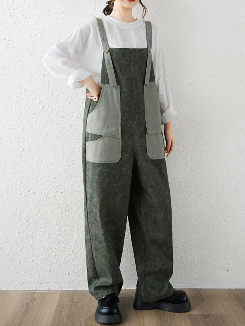 Women's  Summer Weekend Wear Loose Large Pocket Dungarees