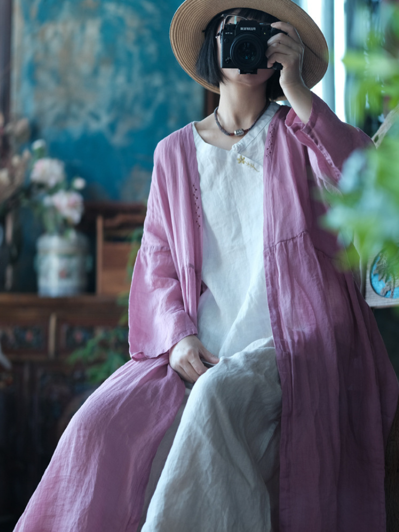 Women's Summer Beautiful & Comfy Printed  Loose Cardigan Dress