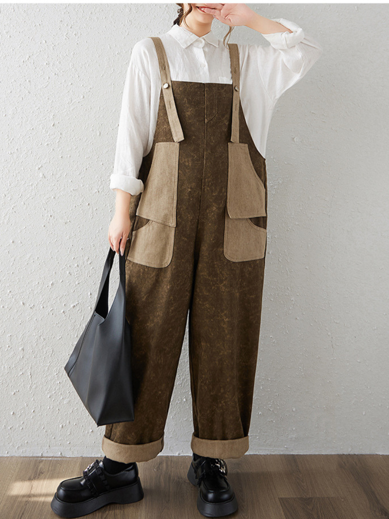 Women's  Summer Weekend Wear Loose Large Pocket Dungarees