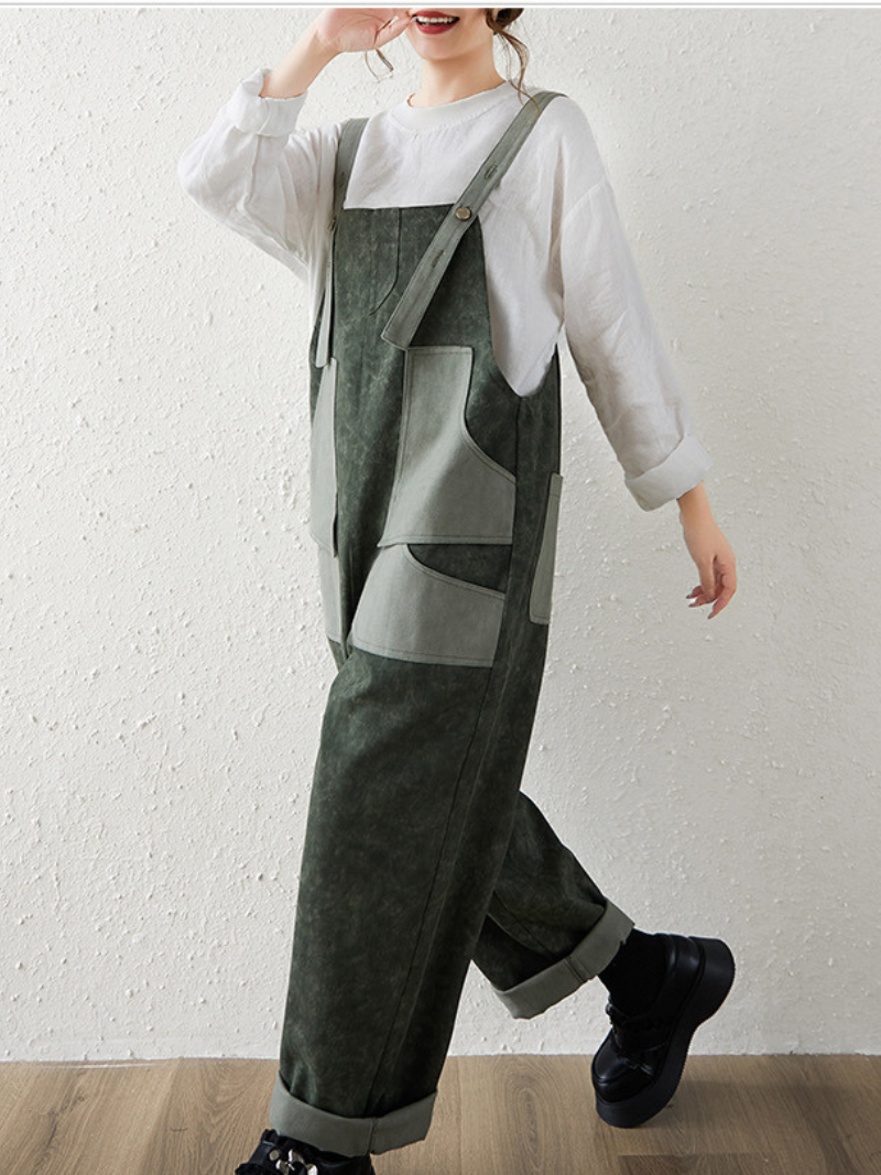 Women's  Summer Weekend Wear Loose Large Pocket Dungarees