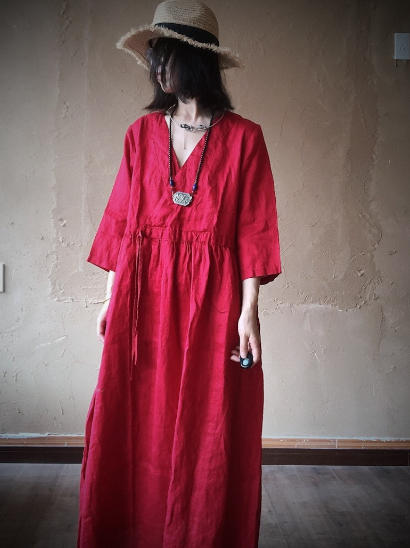 Women's Spring Beauty and Comfort Mid-Length Smock dress