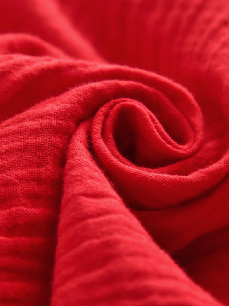 Elegant Cotton-Linen Mandarin Collar Midi Tunic Dress with Frog Buttons