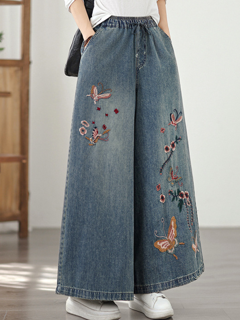 Women's Summer All-Day Cool and Stylish Embroidery Loose Bottom