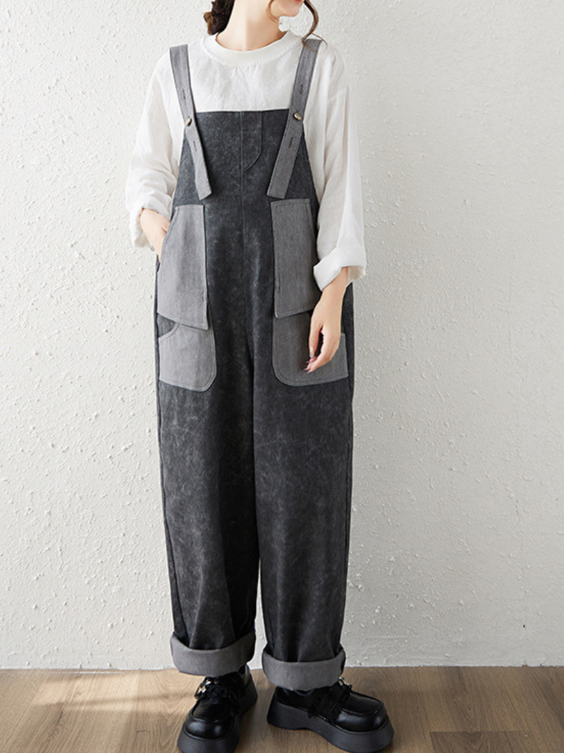 Women's  Summer Weekend Wear Loose Large Pocket Dungarees