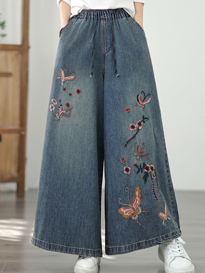 Women's Summer All-Day Cool and Stylish Embroidery Loose Bottom