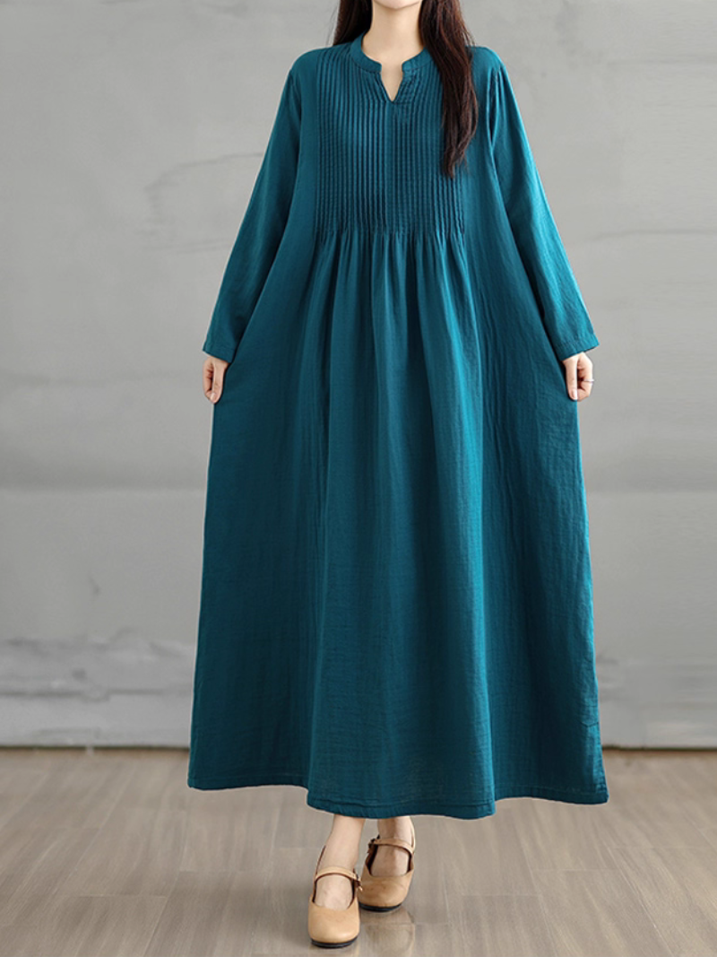 Women's Summer Elegance and Cozy Side Pocket Smock Dress