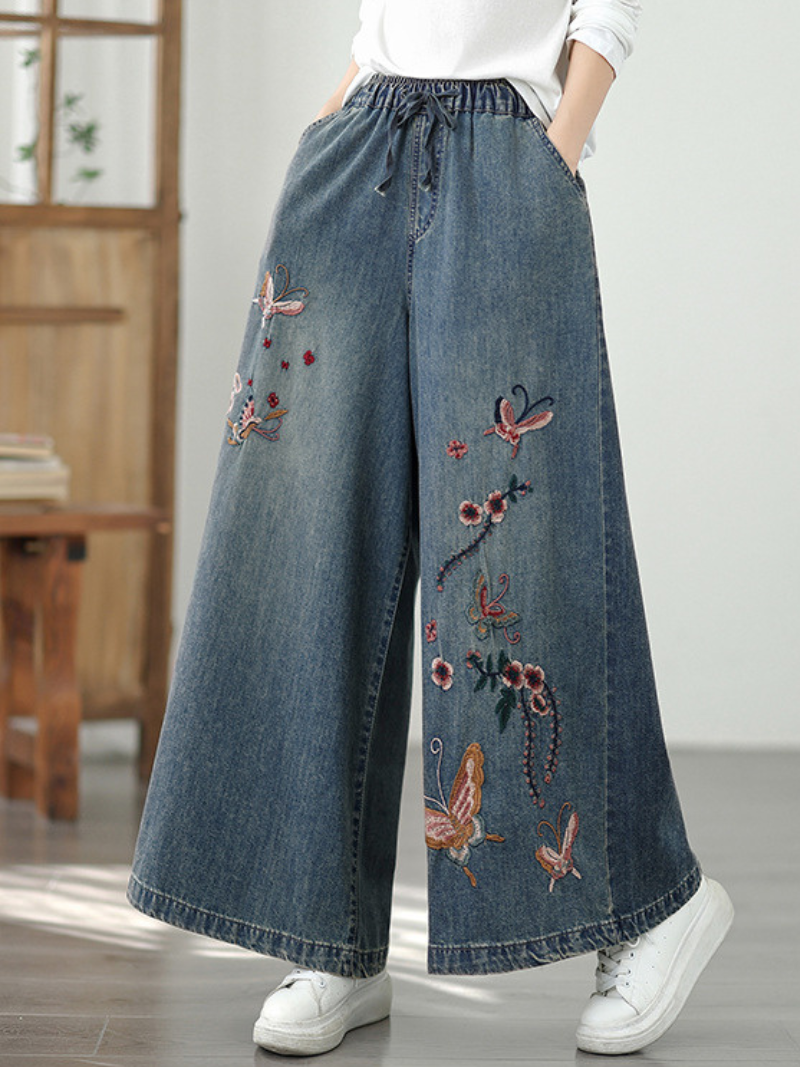 Women's Summer All-Day Cool and Stylish Embroidery Loose Bottom