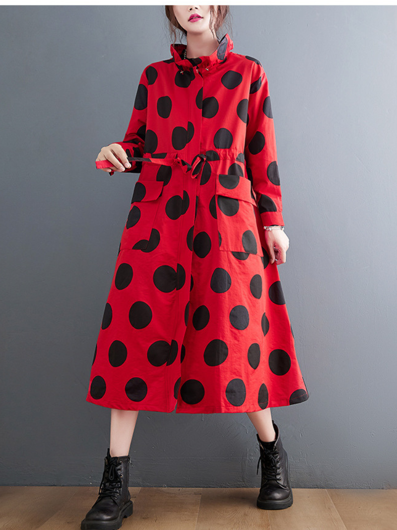 Women's Spring and Autumn Loose Single-Layer Large Pockets Coat
