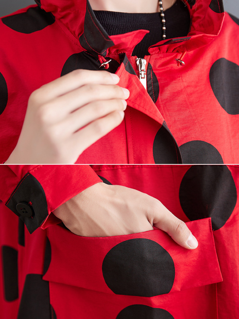 Women's Spring and Autumn Loose Single-Layer Large Pockets Coat