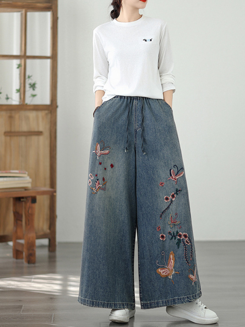 Women's Summer All-Day Cool and Stylish Embroidery Loose Bottom