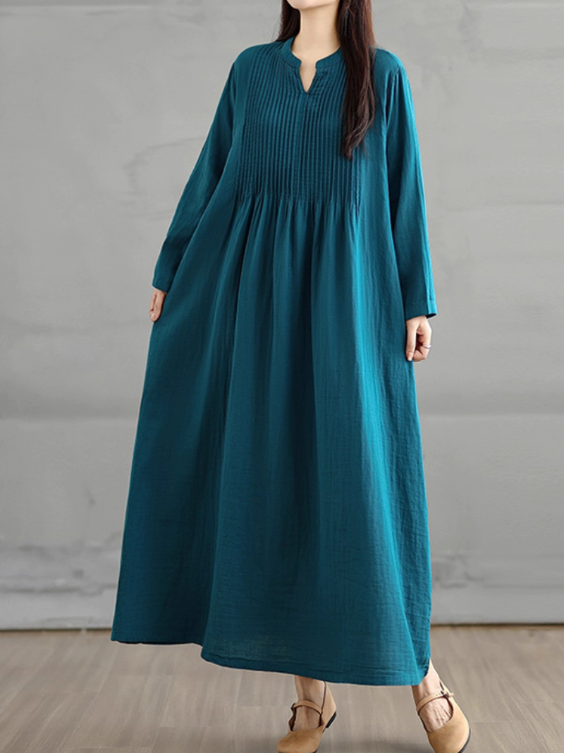 Women's Summer Elegance and Cozy Side Pocket Smock Dress