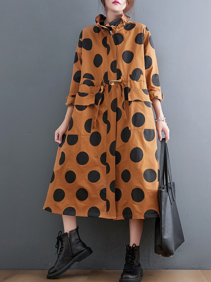 Women's Spring and Autumn Loose Single-Layer Large Pockets Coat