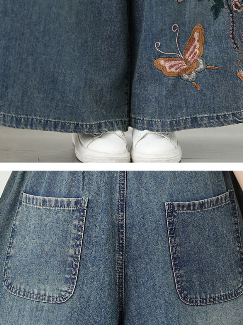 Women's Summer All-Day Cool and Stylish Embroidery Loose Bottom