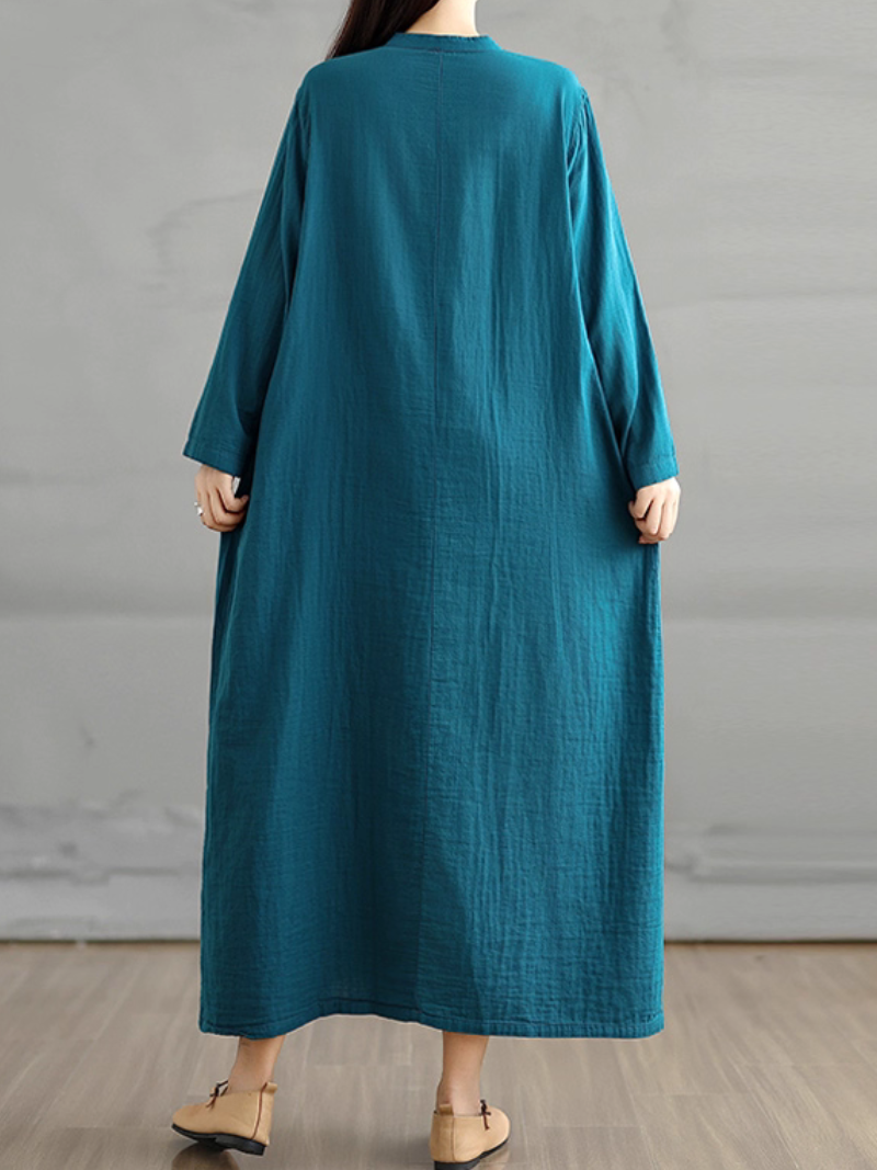 Women's Summer Elegance and Cozy Side Pocket Smock Dress