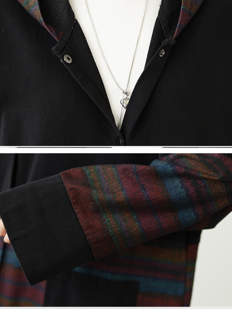 Vintage Floral Long Jacket – Loose Fit, Casual Chic Outerwear