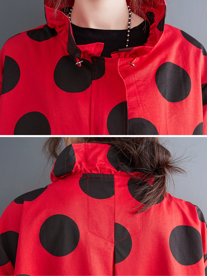 Women's Spring and Autumn Loose Single-Layer Large Pockets Coat