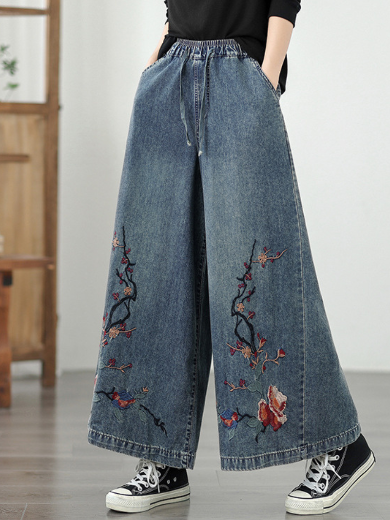 Women's Summer Soft and Comfortable Embroidery Loose Bottom