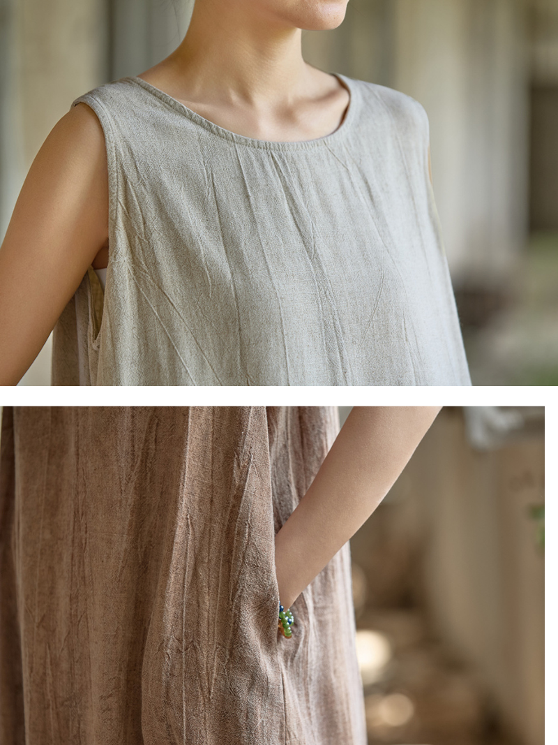 Women's Crew Neck & Sleeveless  Dress