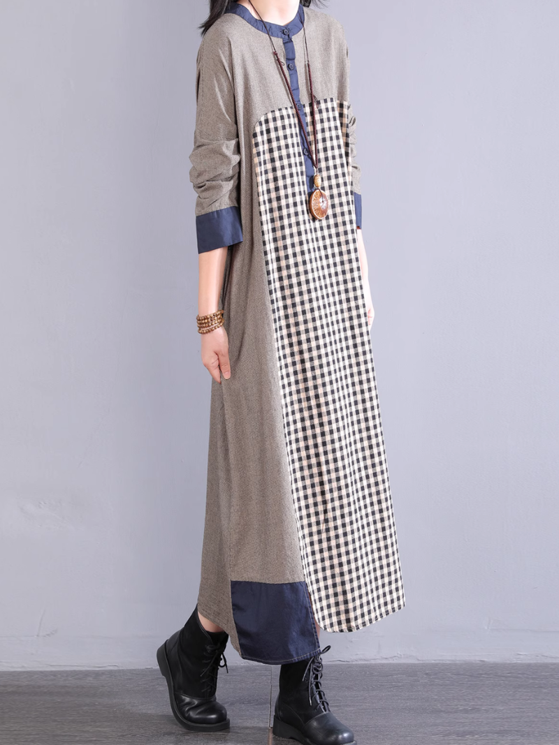 Women's Summer Everyday Stylish Plaid Midi Shirt Dress