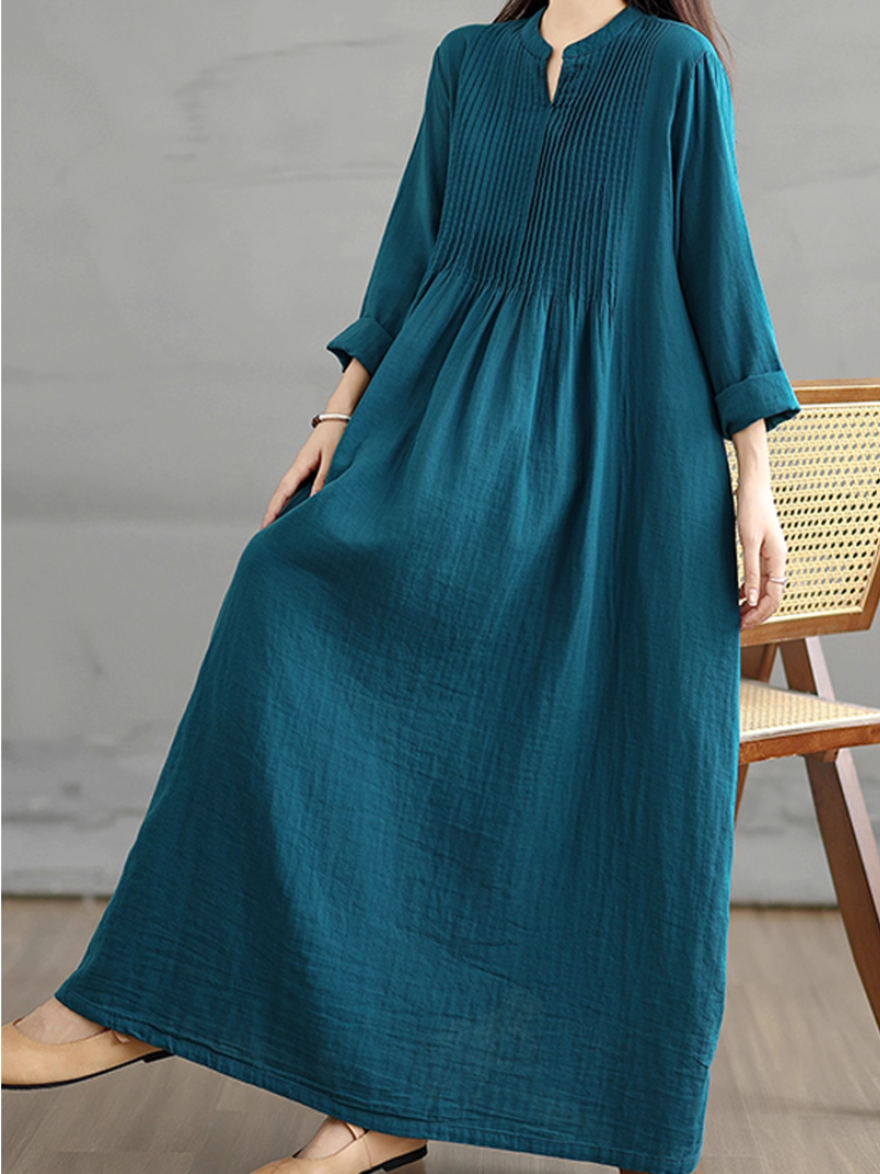 Women's Summer Elegance and Cozy Side Pocket Smock Dress