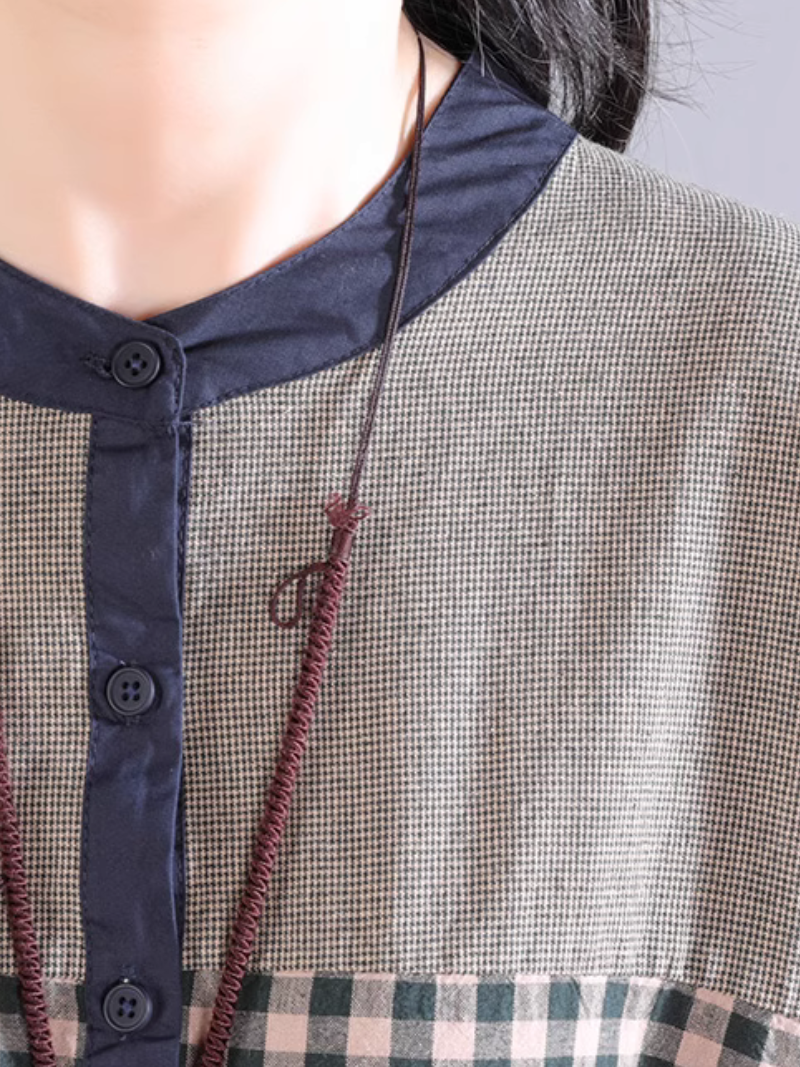 Women's Summer Everyday Stylish Plaid Midi Shirt Dress