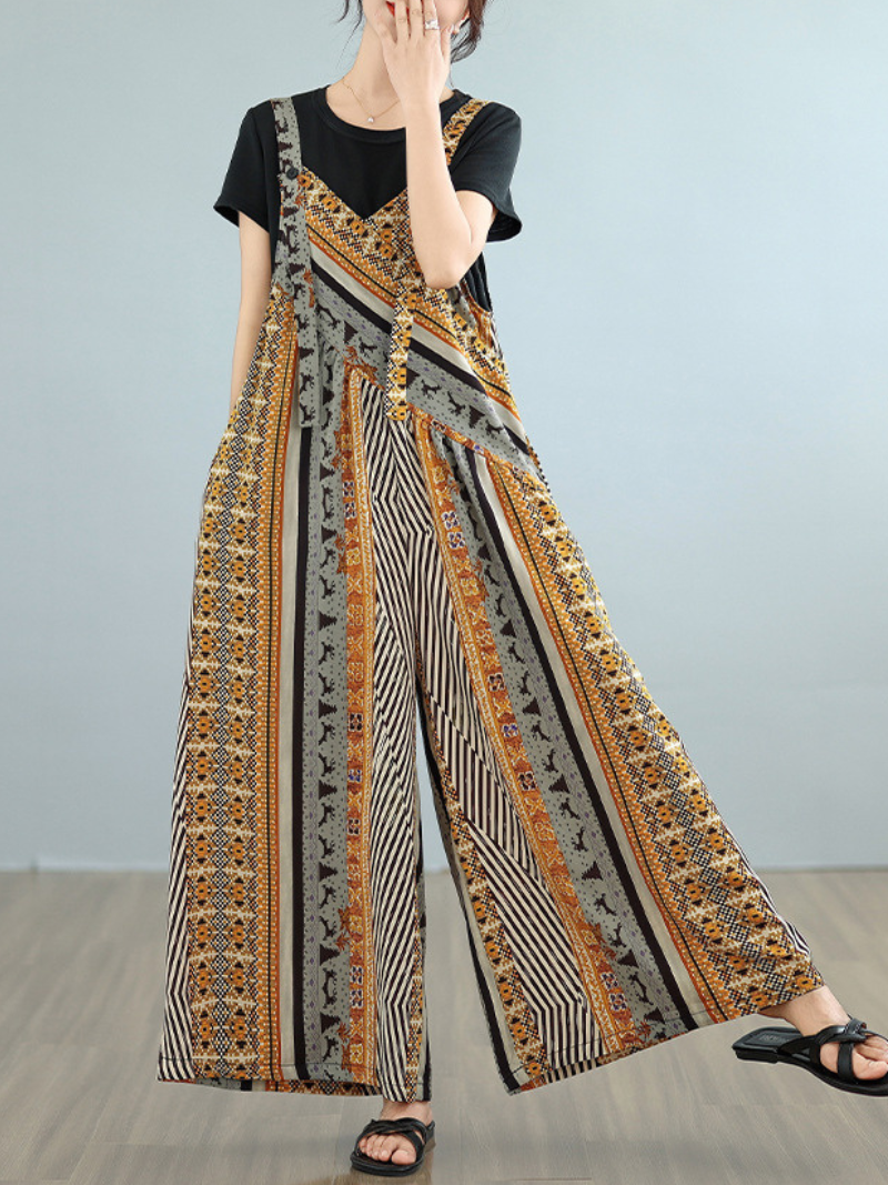 Women’s Soft Floral Printed Overalls for Daily Wear Dungarees