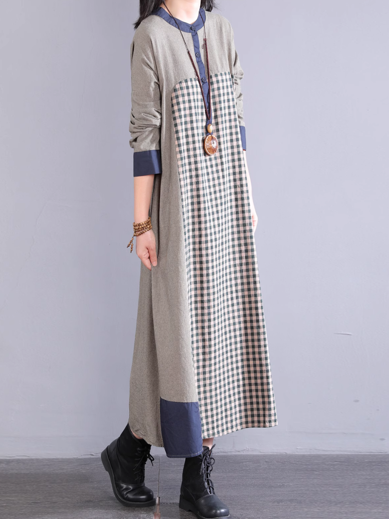 Women's Summer Everyday Stylish Plaid Midi Shirt Dress