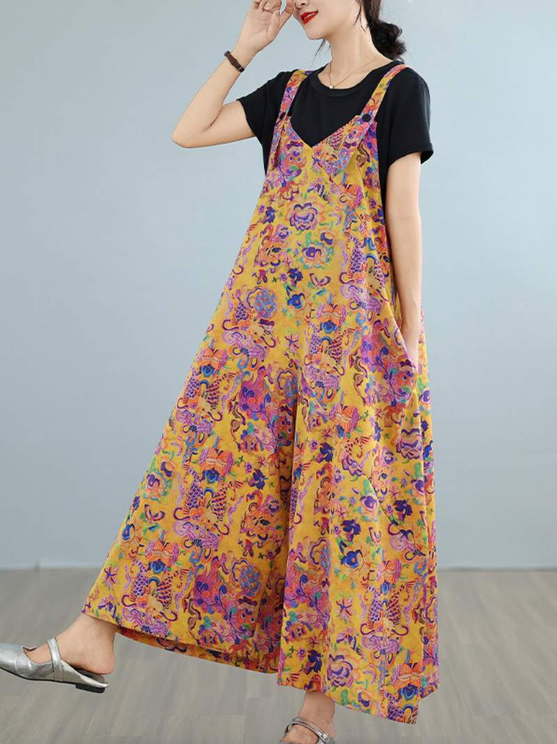 Women’s Summer & Spring Floral Printed Casual Dungarees