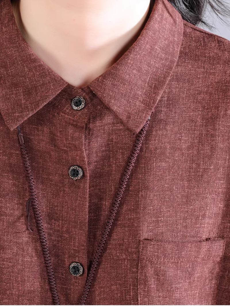 Women's Summer Button-Up Collar Style A-Line Shirt Dress