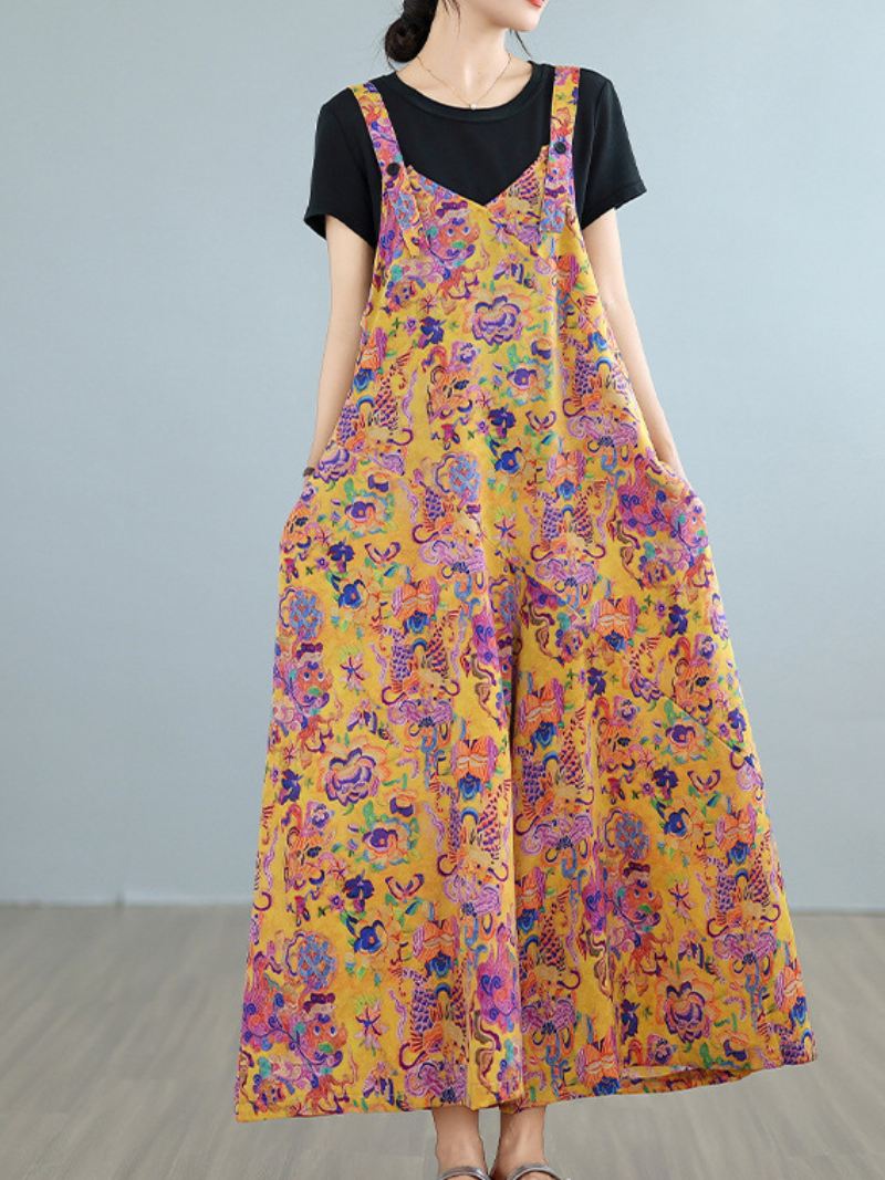 Women’s Summer & Spring Floral Printed Casual Dungarees