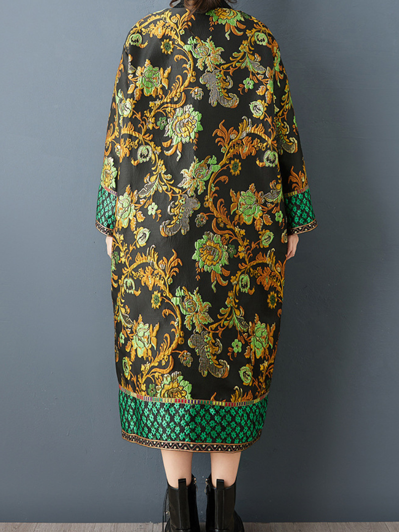 Baroque Jacquard Quilted Midi Dress in a Relaxed Cocoon Silhouette