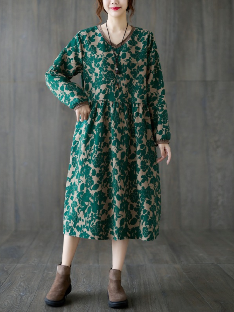Women's Elegance and Charm Flower Printed Smock Dress