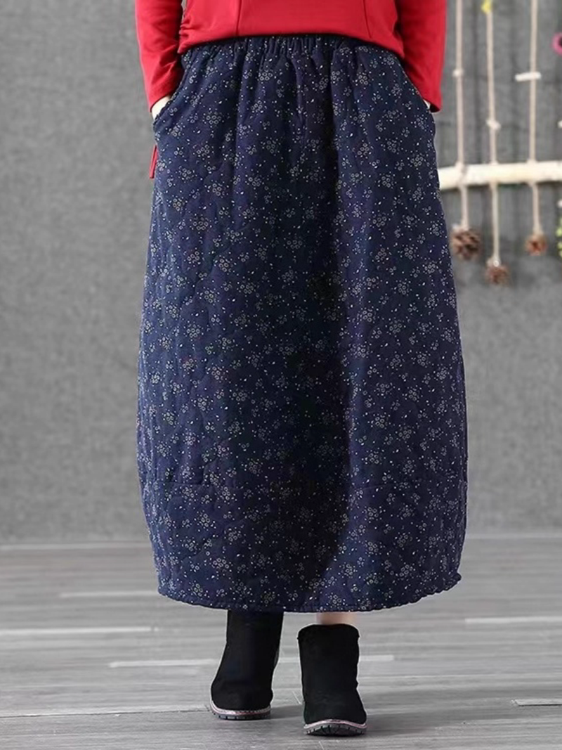 Ditsy Floral Maxi Skirt in 100% Cotton, Effortlessly Chic Elegance