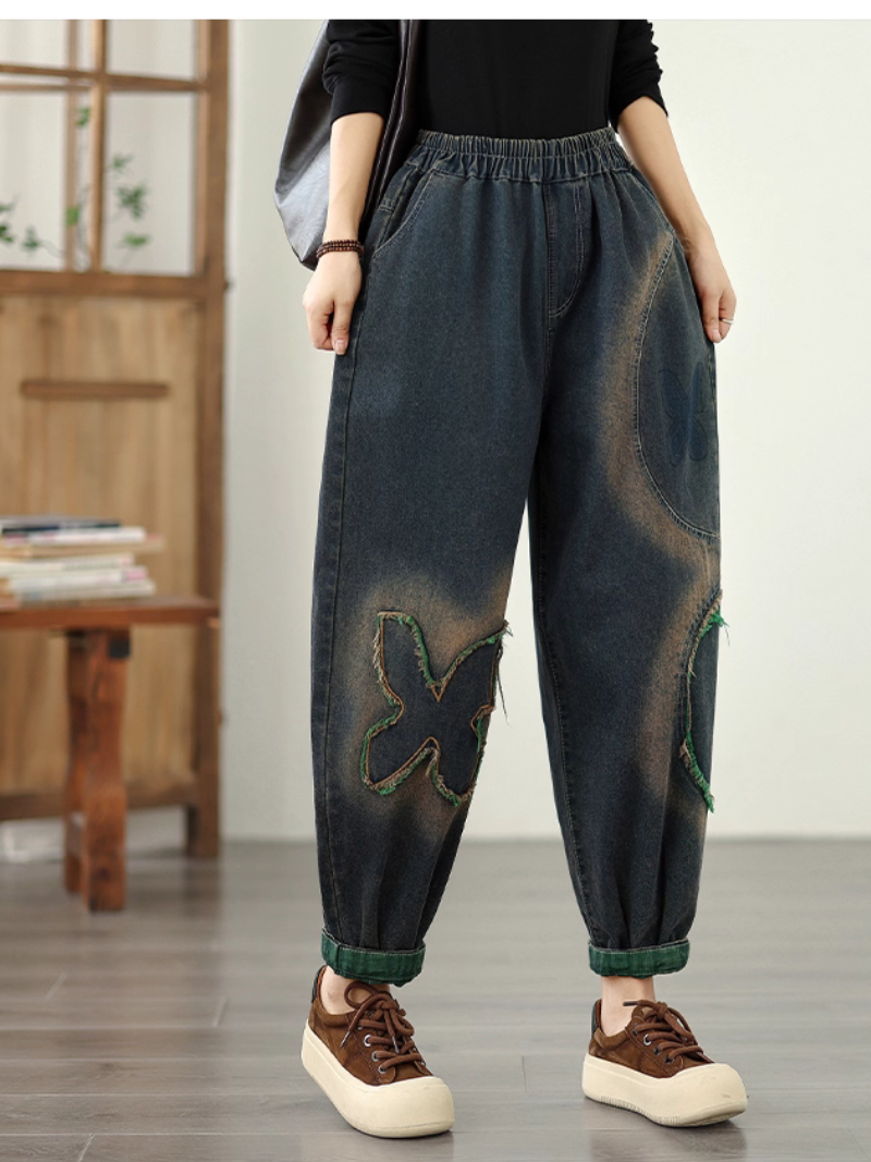 Women’s Summer Breezy & Modern Patch Loose Pocket Bottom