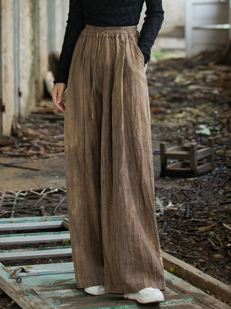 Women's Tie -Din  Loose  bottom