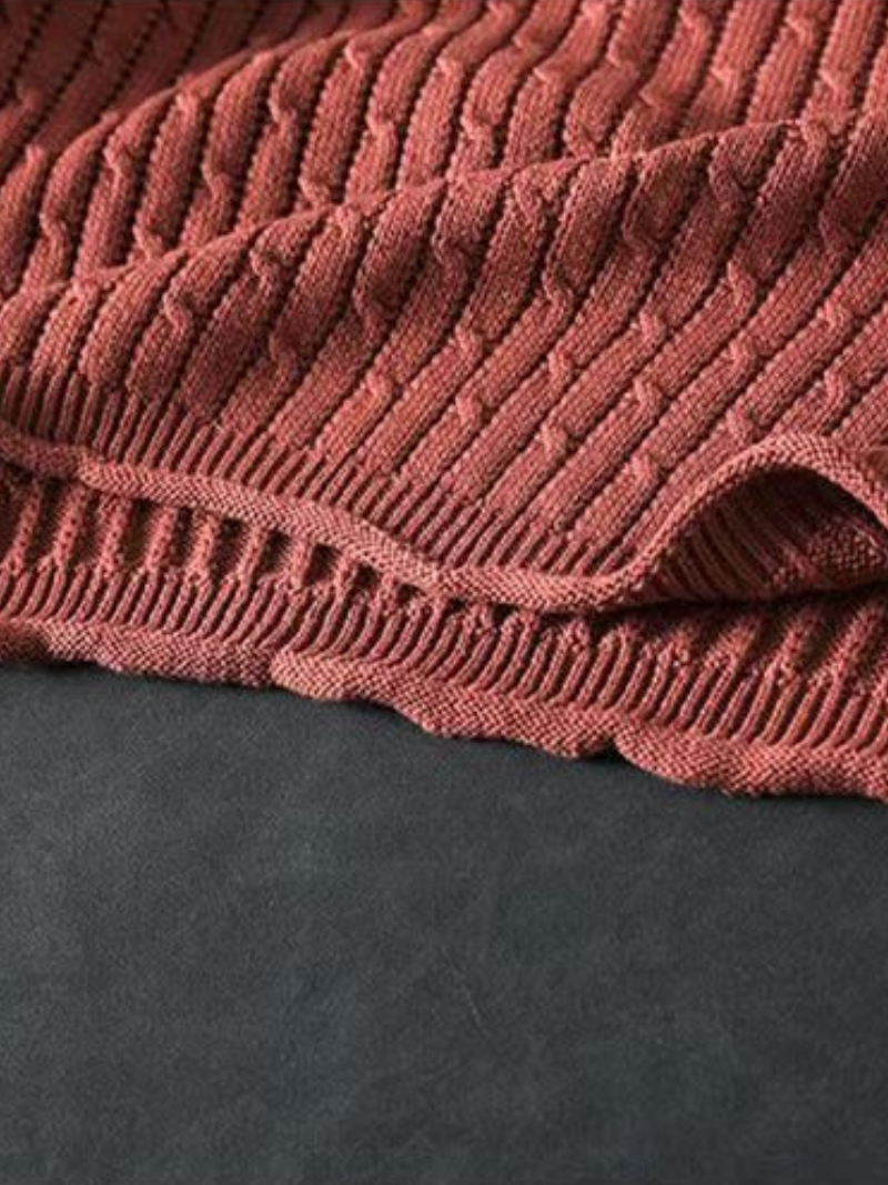 Chic Cotton Sweater Featuring a Contrast Pocket