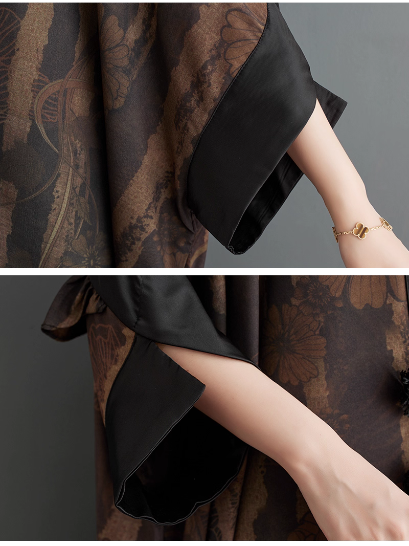 Elegant Kimono Coat with Frog Fastenings and Draped Cocoon Shape