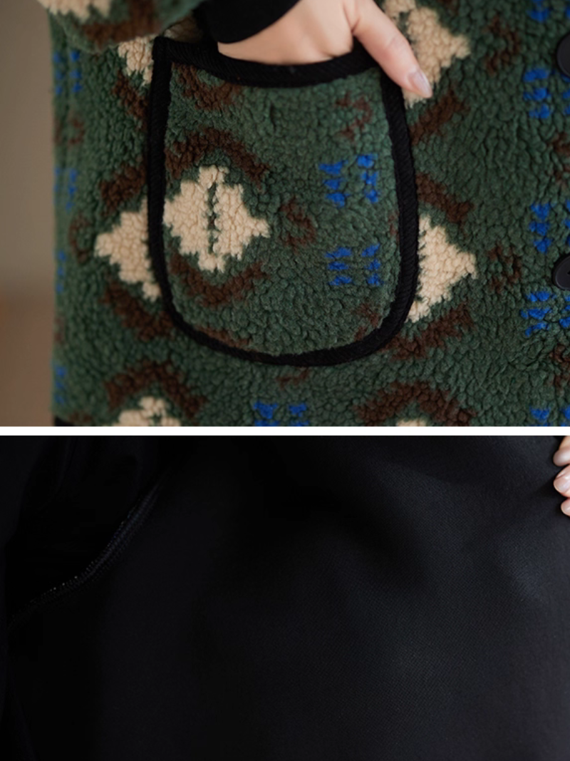 Cozy Sherpa Fleece Coatigan – Oversized Jacket with Patch Pockets