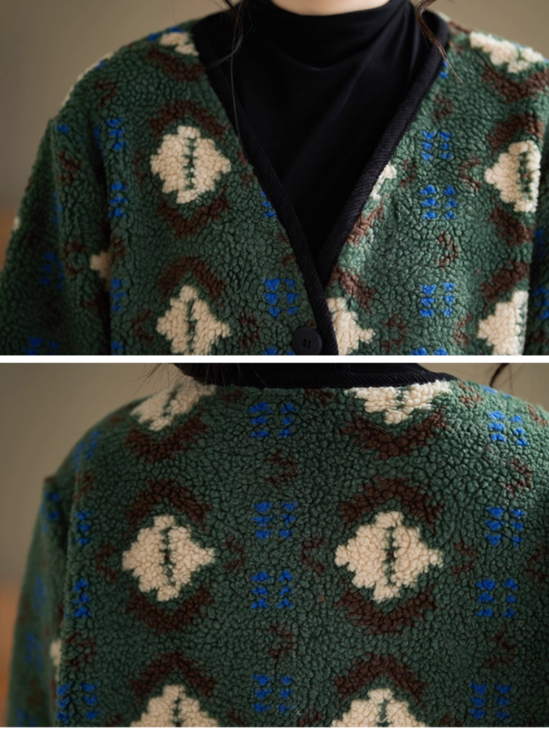 Cozy Sherpa Fleece Coatigan – Oversized Jacket with Patch Pockets