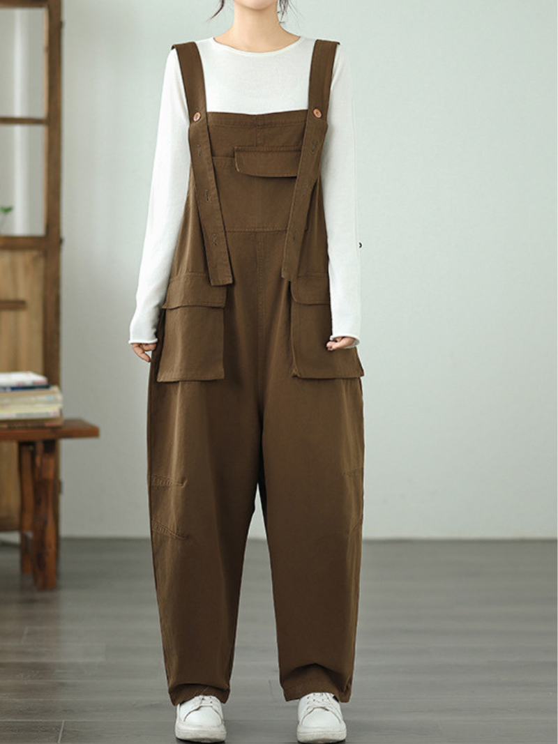 Women's Spring & Autumn comfortable Large Pockets Dungarees