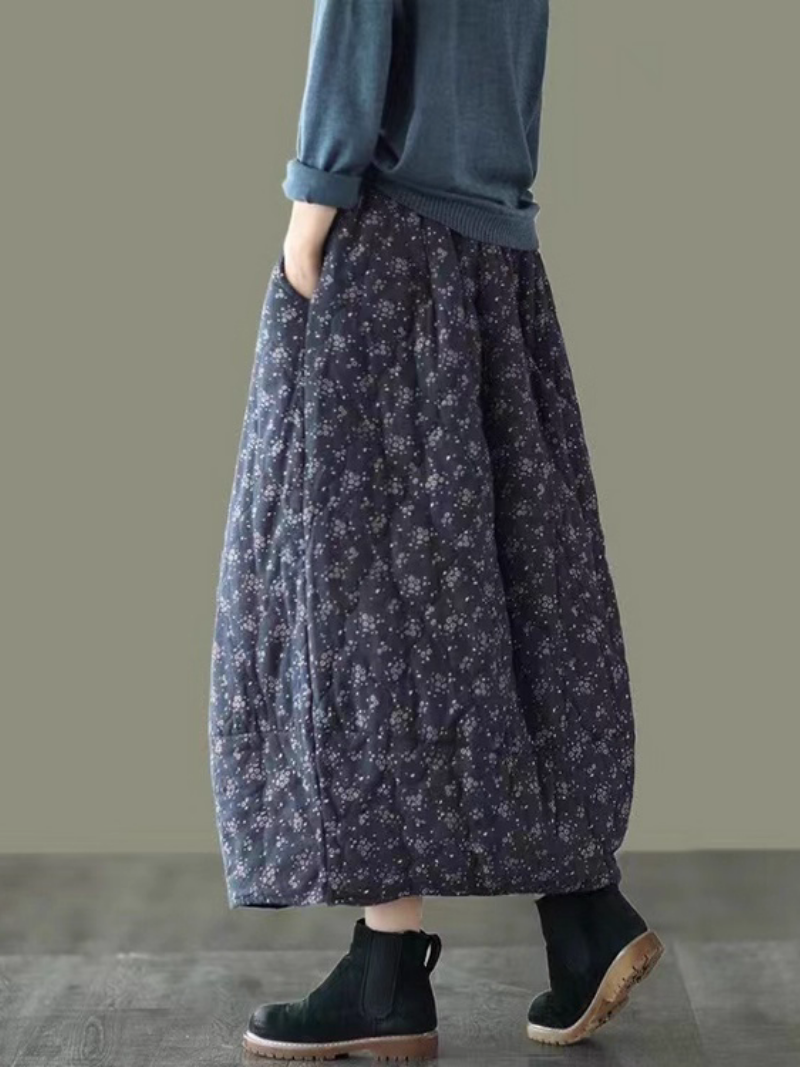 Ditsy Floral Maxi Skirt in 100% Cotton, Effortlessly Chic Elegance