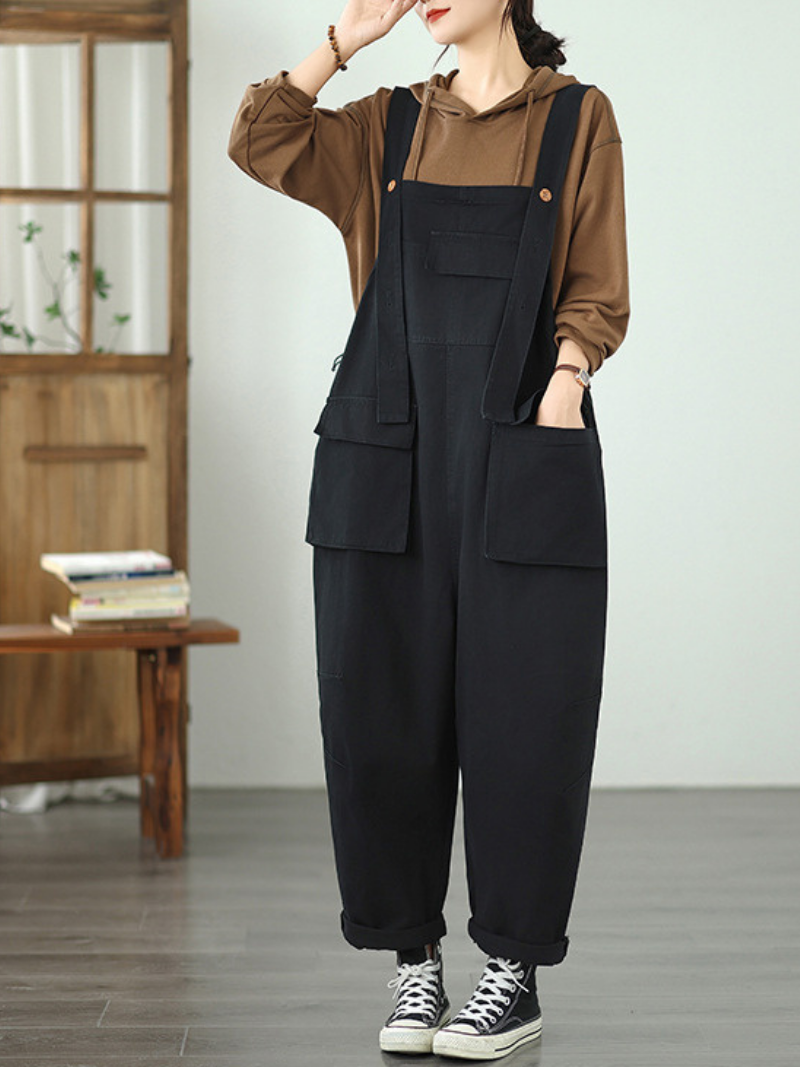 Women's Spring & Autumn comfortable Large Pockets Dungarees