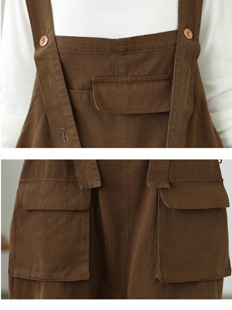 Women's Spring & Autumn comfortable Large Pockets Dungarees