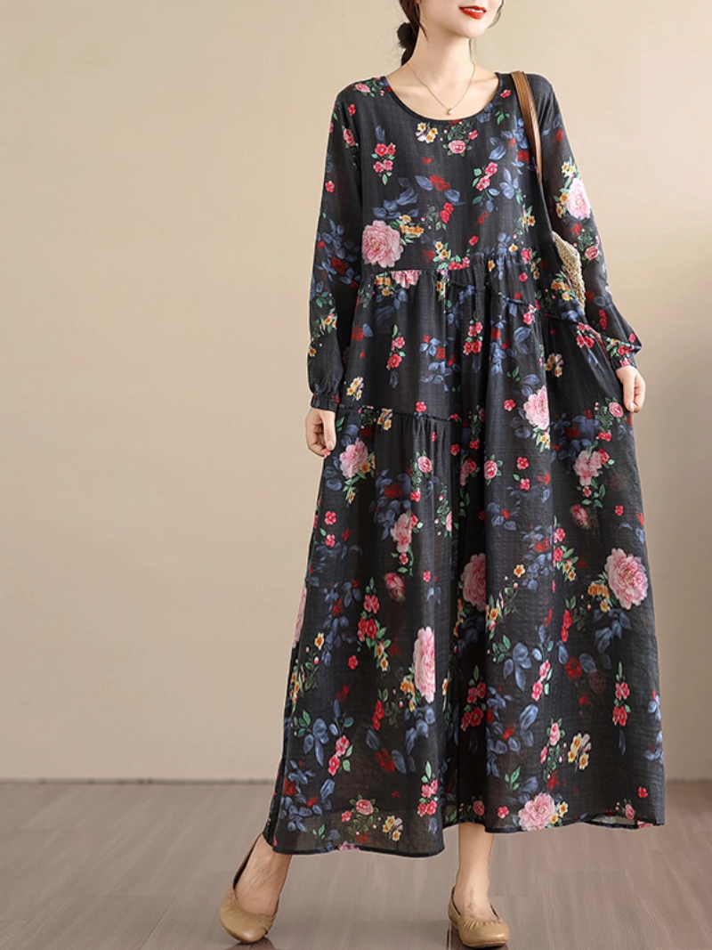 Boho Floral Beach Smock Dress for Summer Comfort