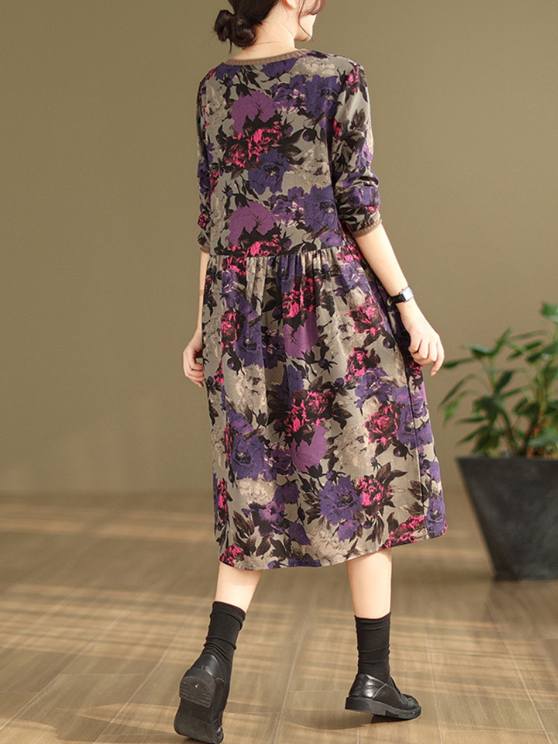 Women's Stylish and Comfortable Flower Printed Smock dress
