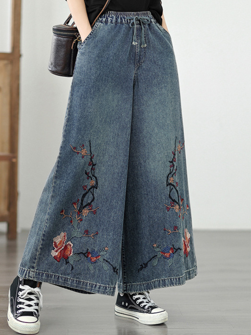 Women's Summer Soft and Comfortable Embroidery Loose Bottom