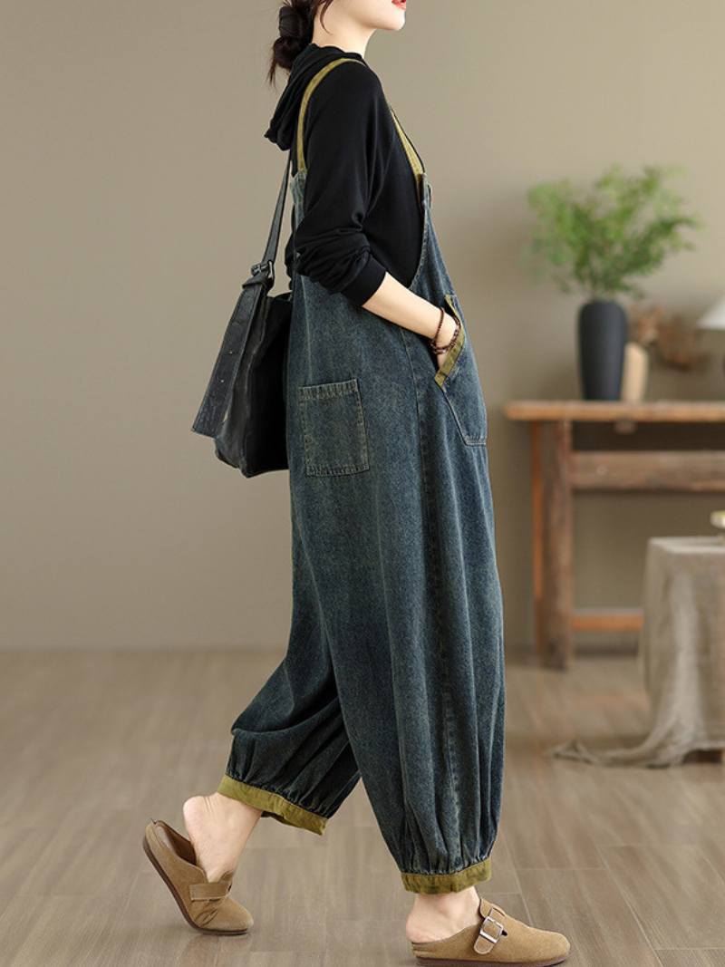 Women's Sleeveless Summer Cool Baggy Dungarees