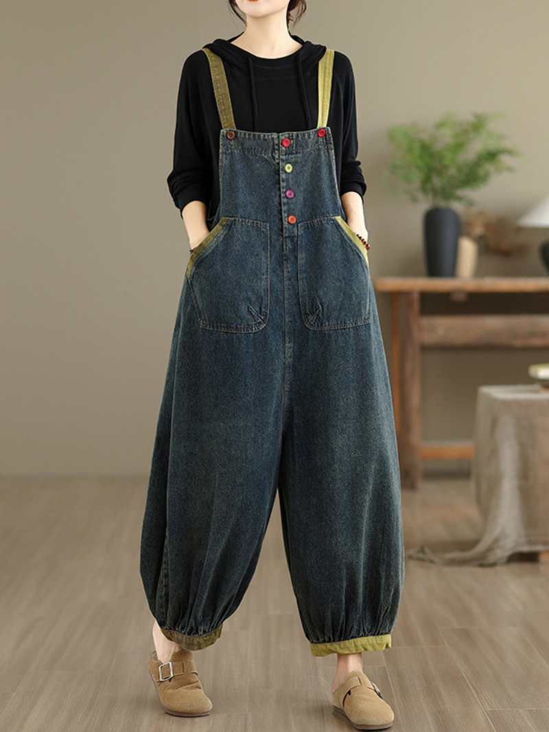 Women's Sleeveless Summer Cool Baggy Dungarees