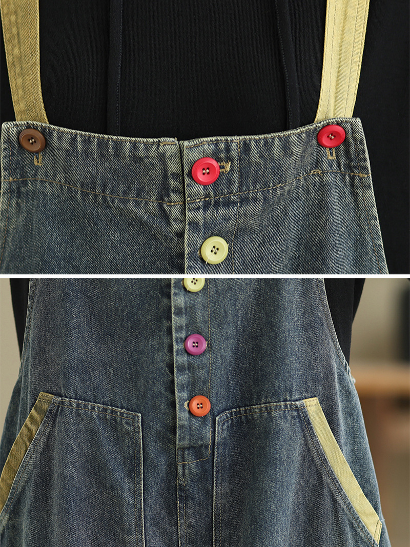 Women's Sleeveless Summer Cool Baggy Dungarees