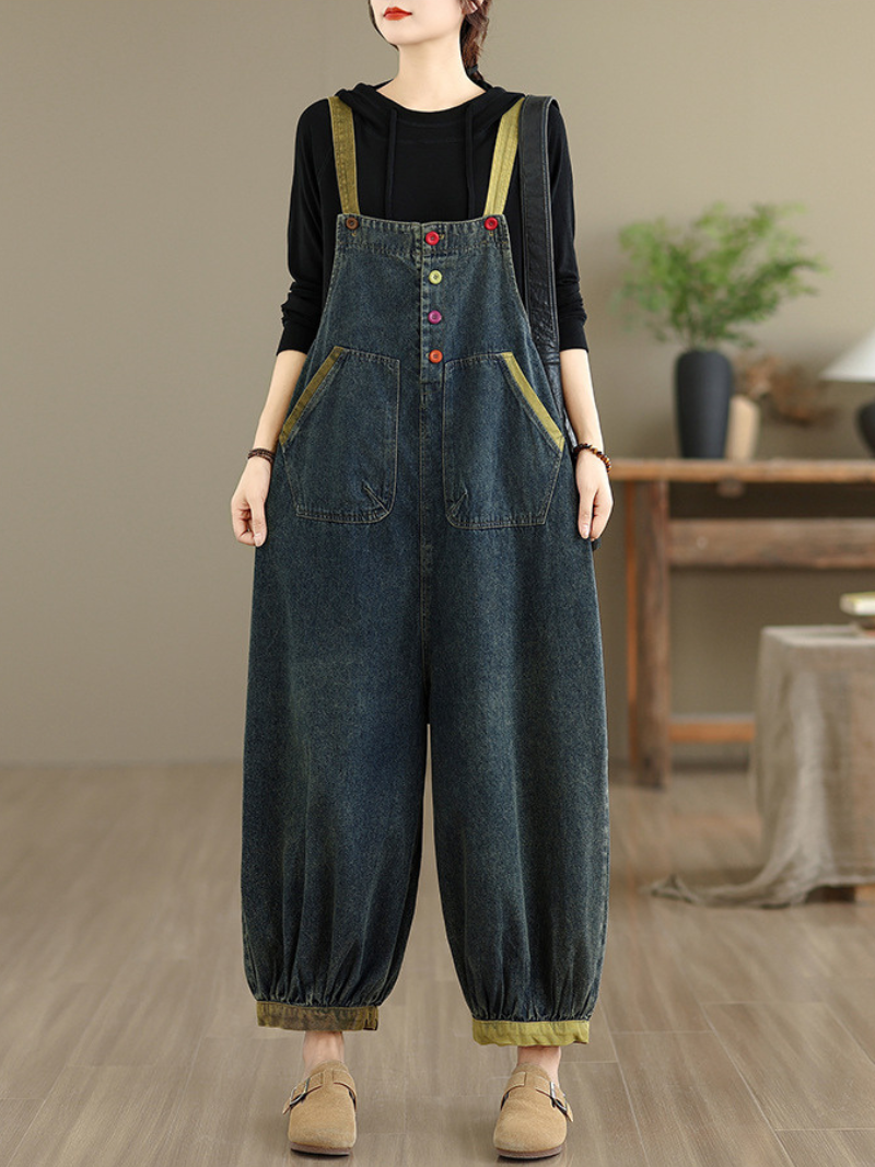 Women's Sleeveless Summer Cool Baggy Dungarees